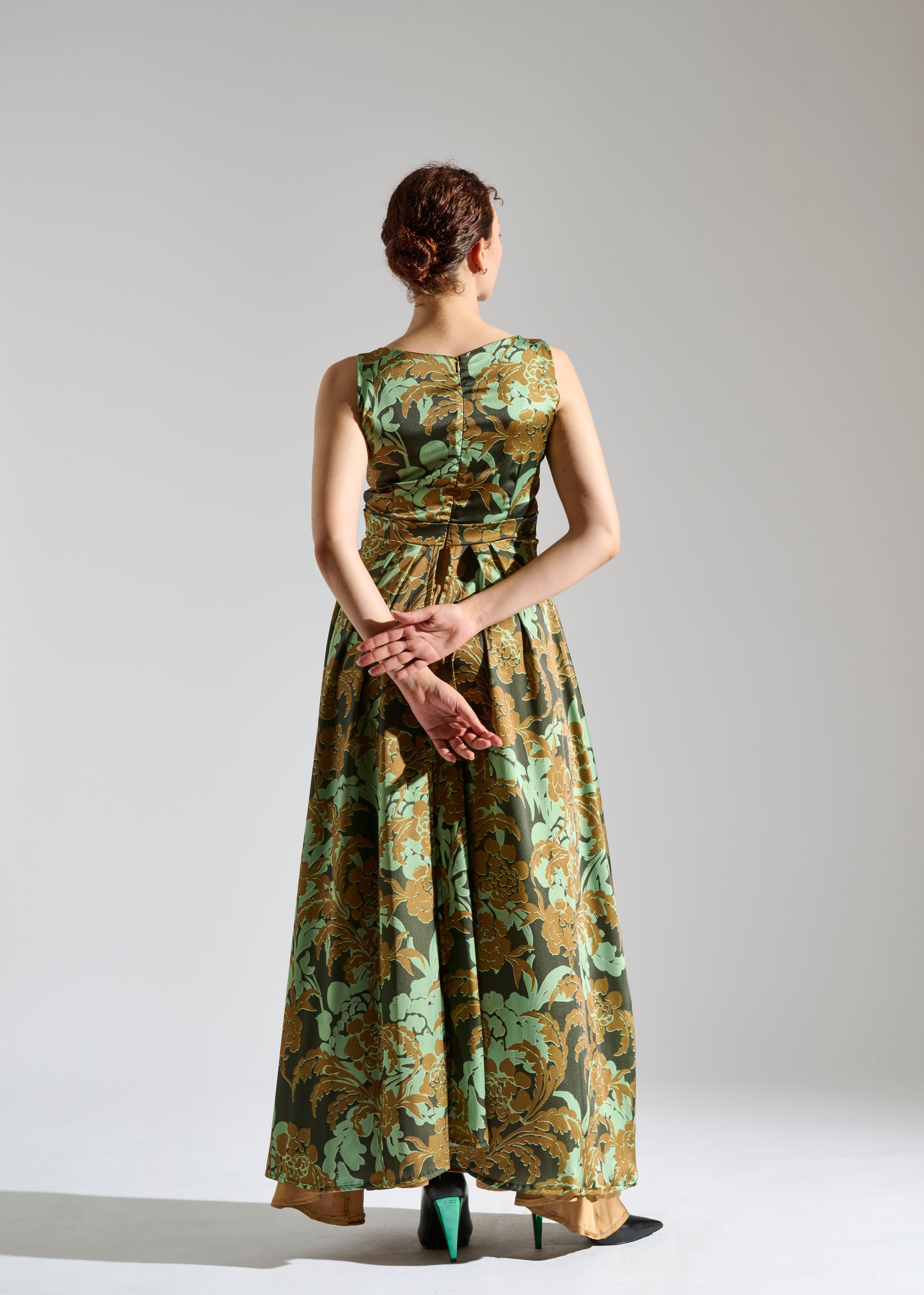 Dress Gio: Green and Gold Maxi Dress Dress Gio: Green and Gold Maxi Dress
