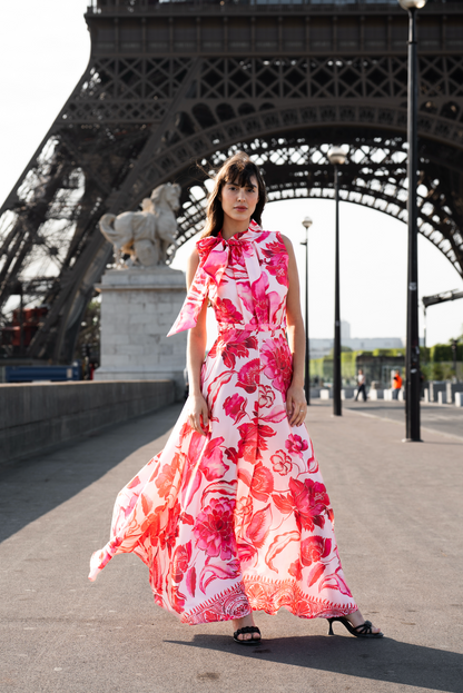 French Red And Pink Floral Dress | Shop Now | Elegance Miss French Red And Pink Floral Dress | Shop Now | Elegance Miss