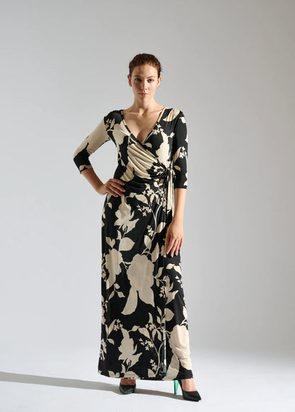 Elegant Three-Quarter Sleeve Maxi Dress | Elegance Miss Elegant Three-Quarter Sleeve Maxi Dress | Elegance Miss